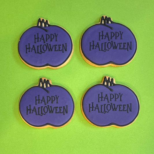Happy Halloween Pumpkin Cookies