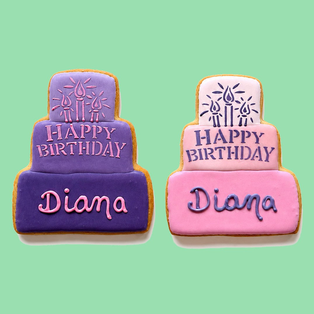 Custom Birthday Cake cookies