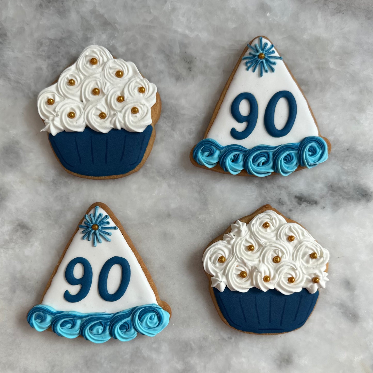 Customized party hat cookies