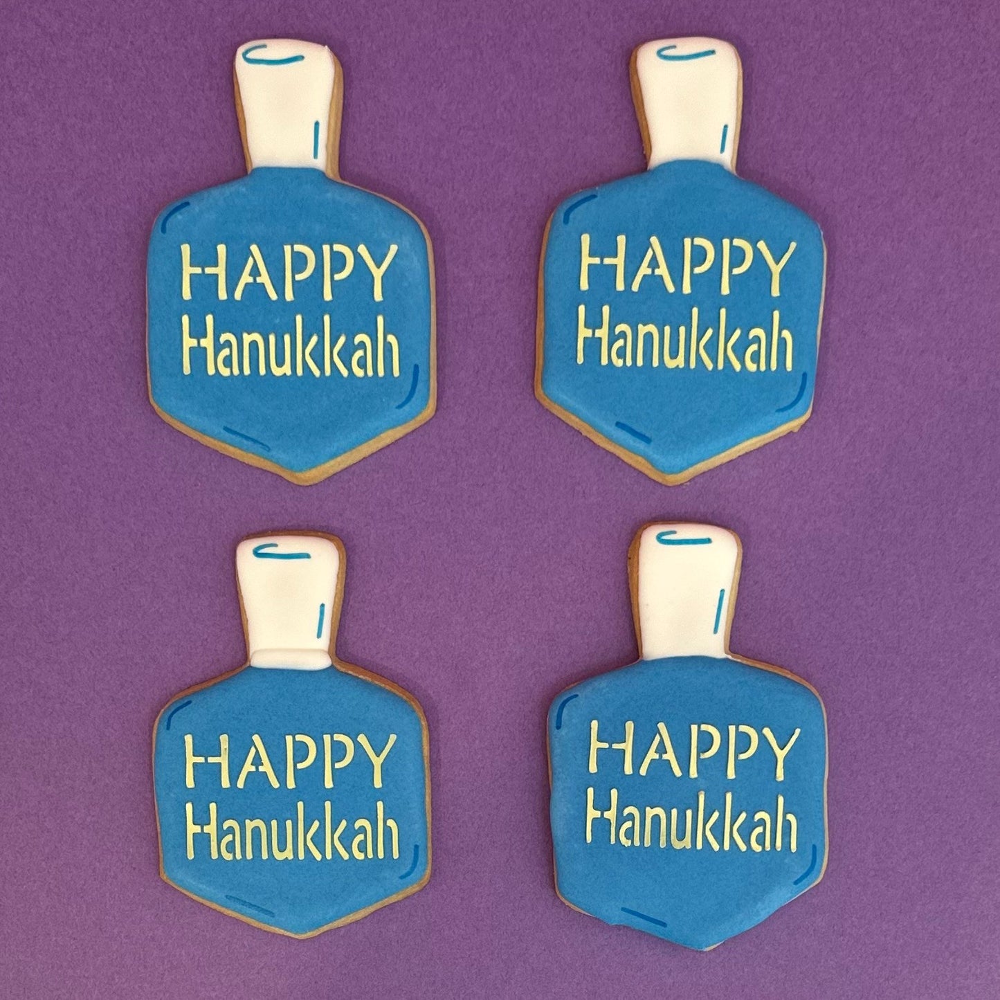 Happy Hanukkah Dreidel Cookies
