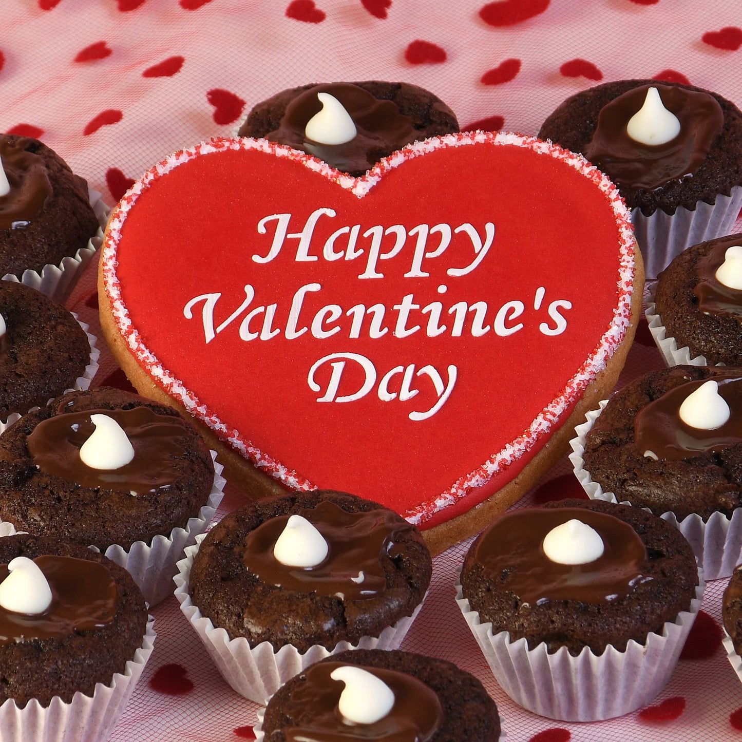 Valentine's Day cookies and mini brownies