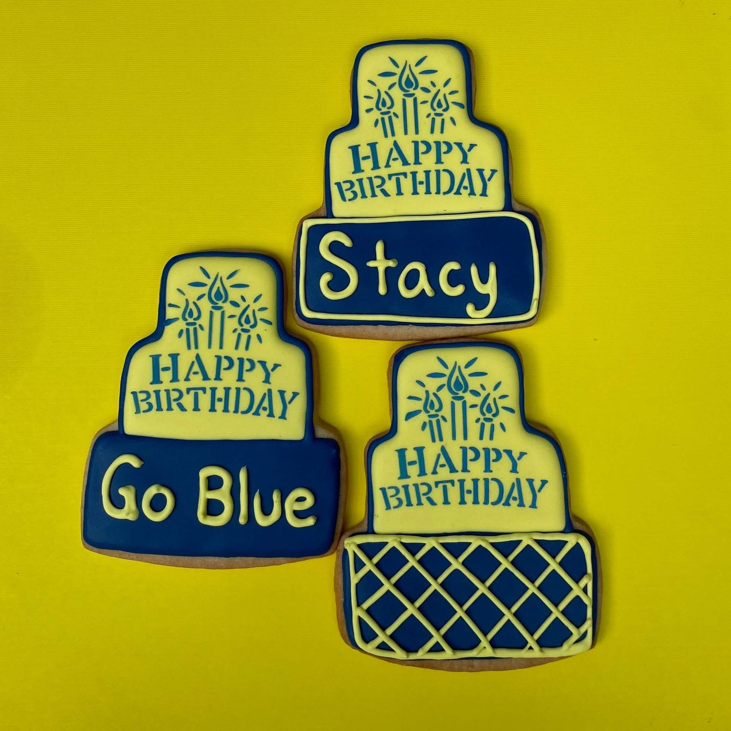 Univ of Michigan Birthday Cake Cookies