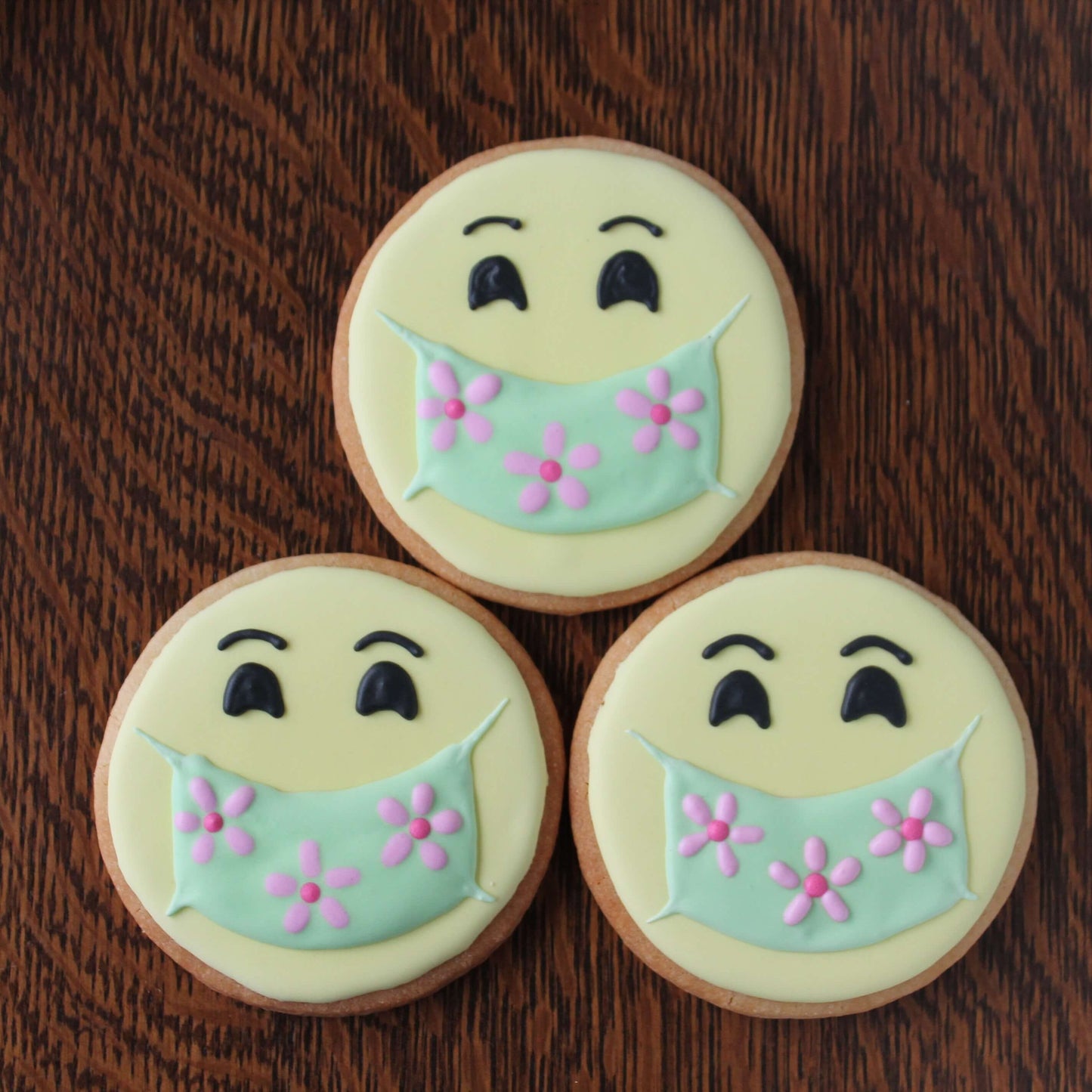 Smiley Face with Flower mask