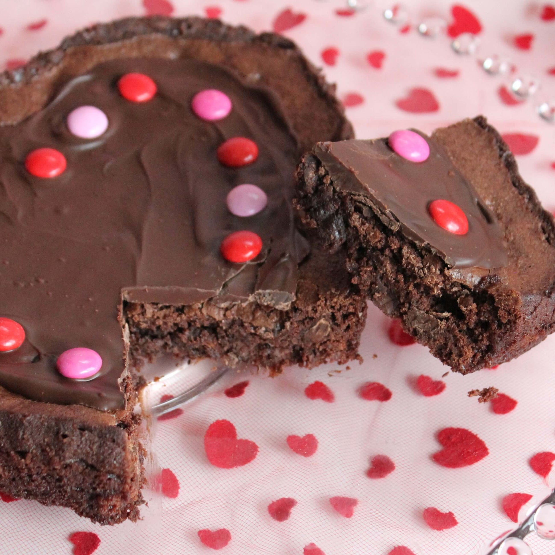 Valentine's Day Brownie cut
