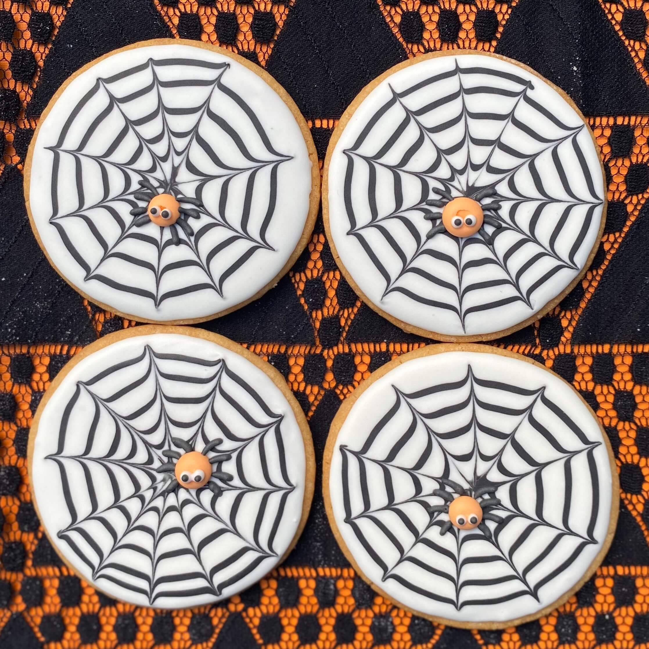 Spooky Stained Glass Sugar Cookie Spider Webs & Spiders - Goodies