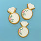 Engagement Ring Cookies Gold with Flower