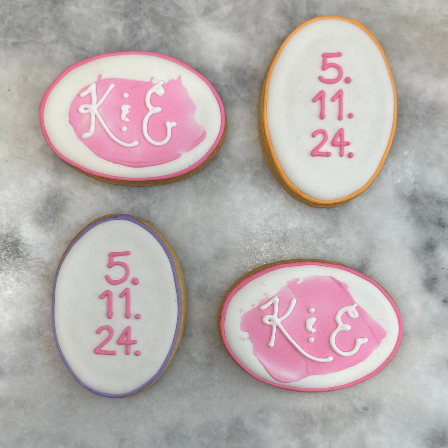 Save the Date decorated cookies
