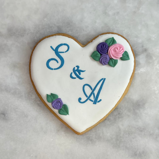 Heart Decorated Cookies with initials