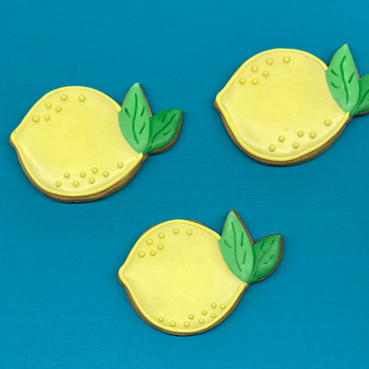 Lemon cookies hand-decorated