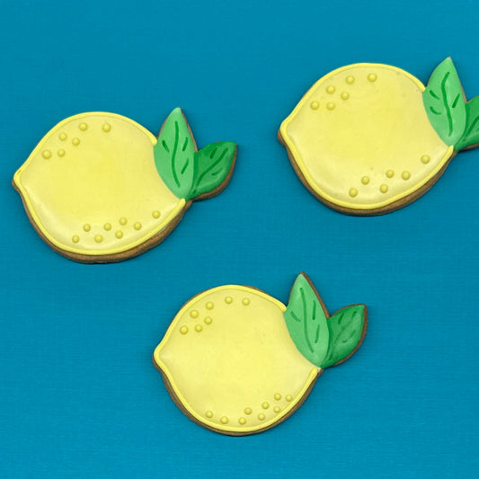 Lemon cookies hand-decorated