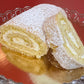 Home made lemon roll with fresh lemon curd
