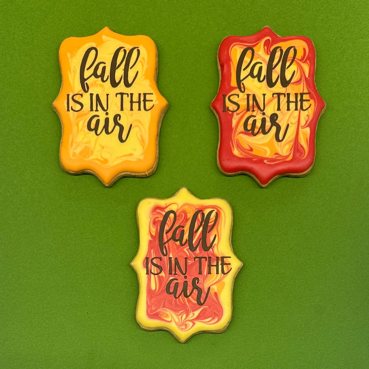 "Fall is in the Air" hand decorated cookies. 