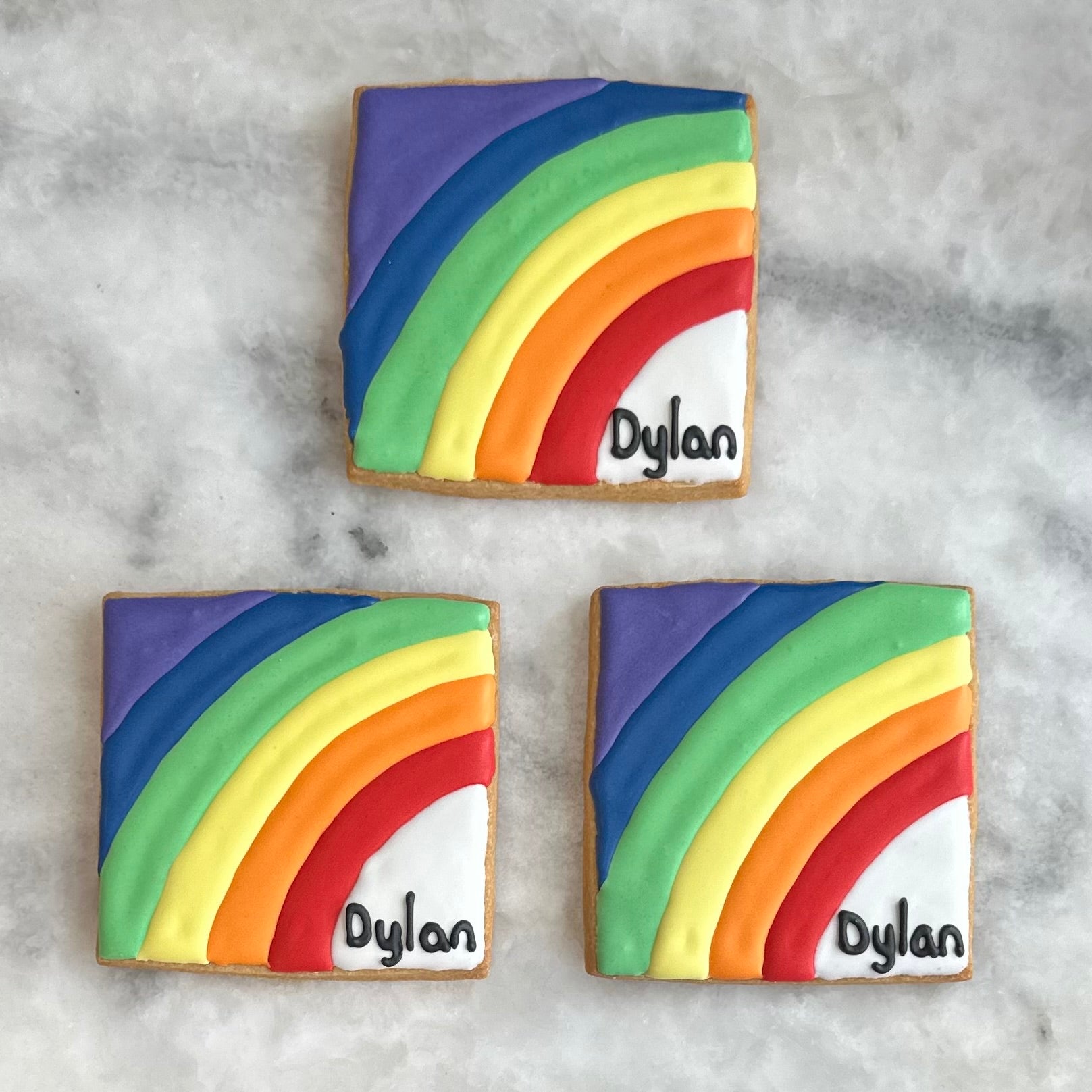 Custom rainbow cookies
