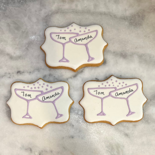 Champagne Toast Decorated Cookies