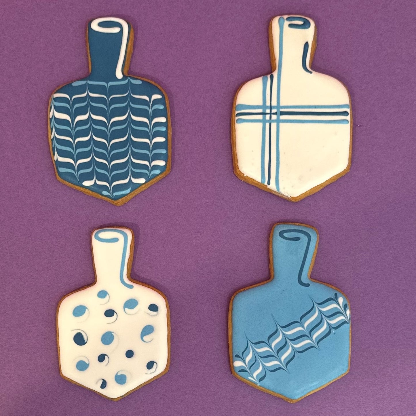 Dreidel Decorated Sugar cookies