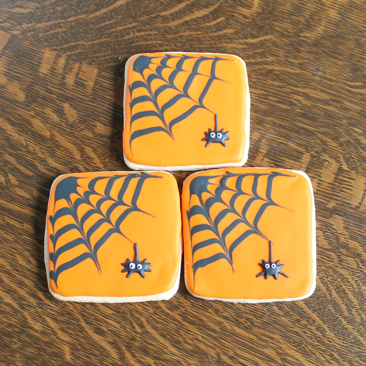 Orange Spider Web Sugar Cookies