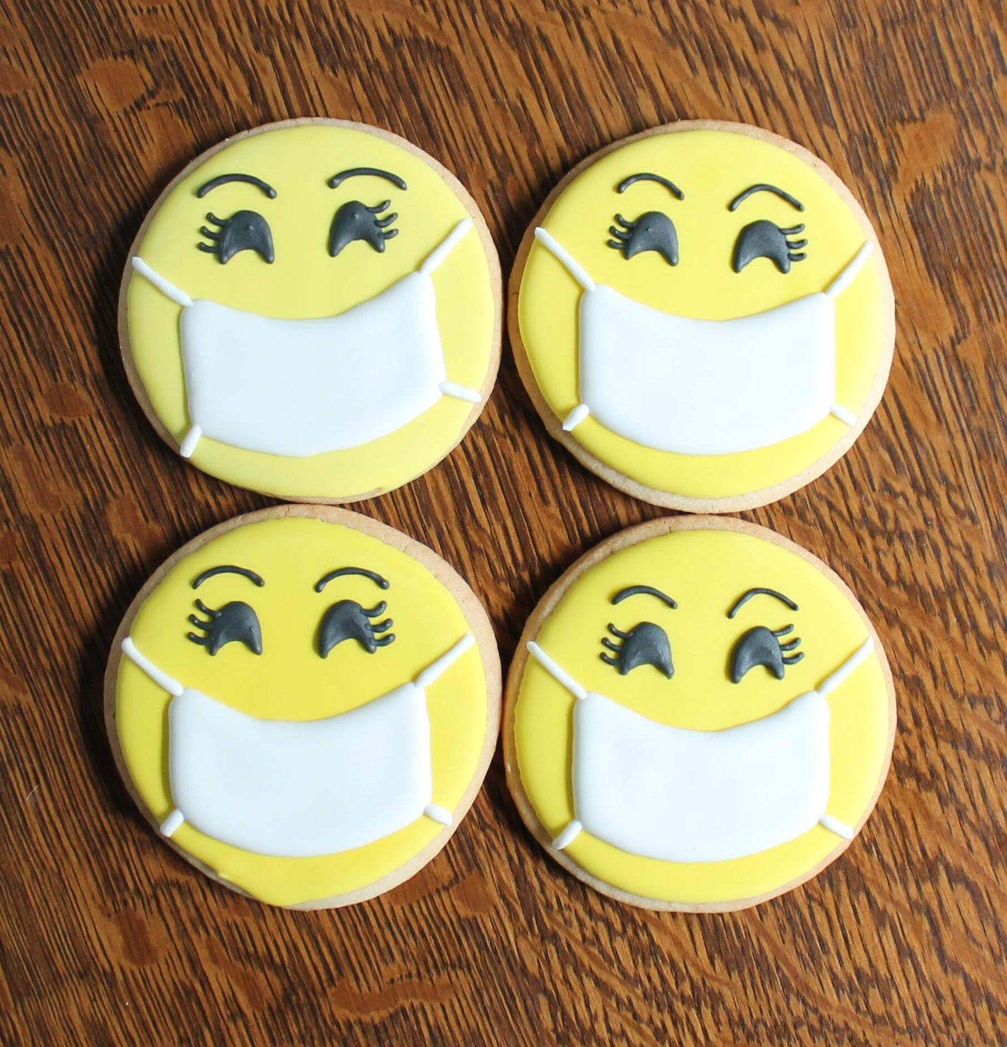 Social Distance Mask Cookie with Lashes