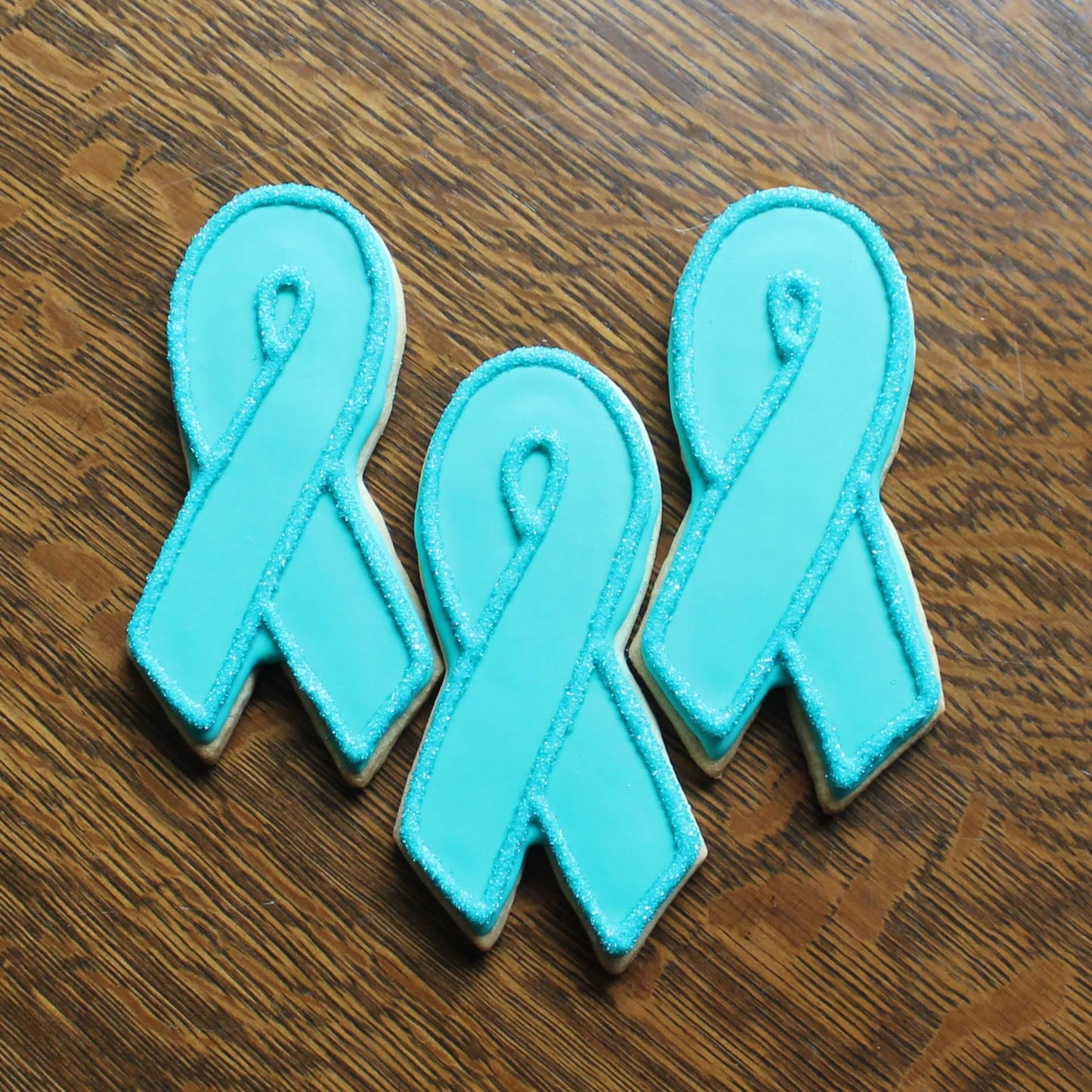 Teal Ribbon Cookies