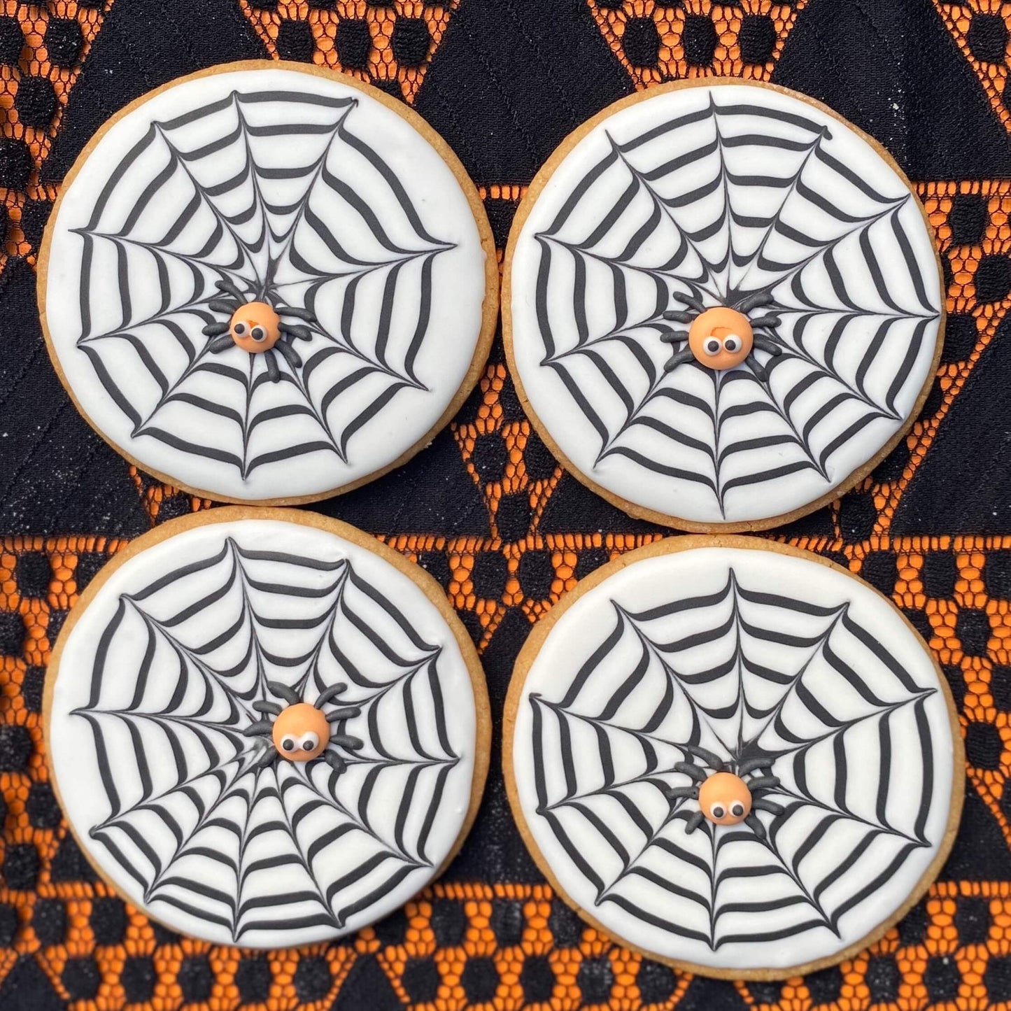 Spider Web decorated cookies
