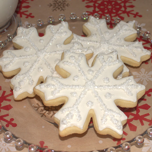 White snowflake cookies